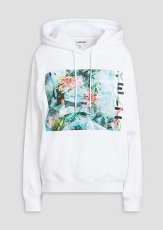 KENZO - Printed French cotton-terry hoodie - White - L