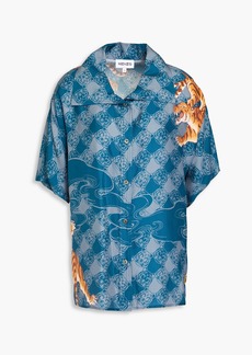KENZO - Printed silk crepe de chine shirt - Blue - FR 34