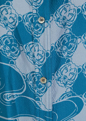 KENZO - Printed silk crepe de chine shirt - Blue - FR 34