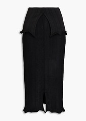 KENZO - Ribbed-knit midi skirt - Black - L