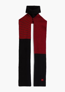 KENZO - Striped wool scarf - Black - OneSize