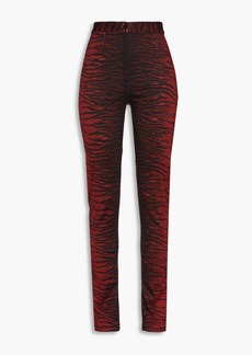 KENZO - Tiger-print stretch-jersey slim-leg pants - Red - L
