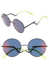 KENZO 55mm Round Sunglasses in Blue/Blue Mirror at Nordstrom