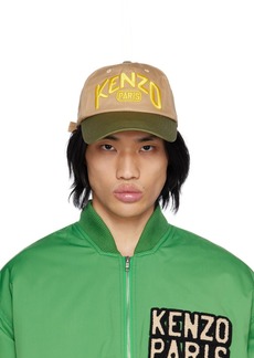 Kenzo Beige & Green Long Peak Cap