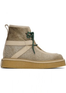 Kenzo Beige Kenzo Paris Yuki Pony Leather Boots