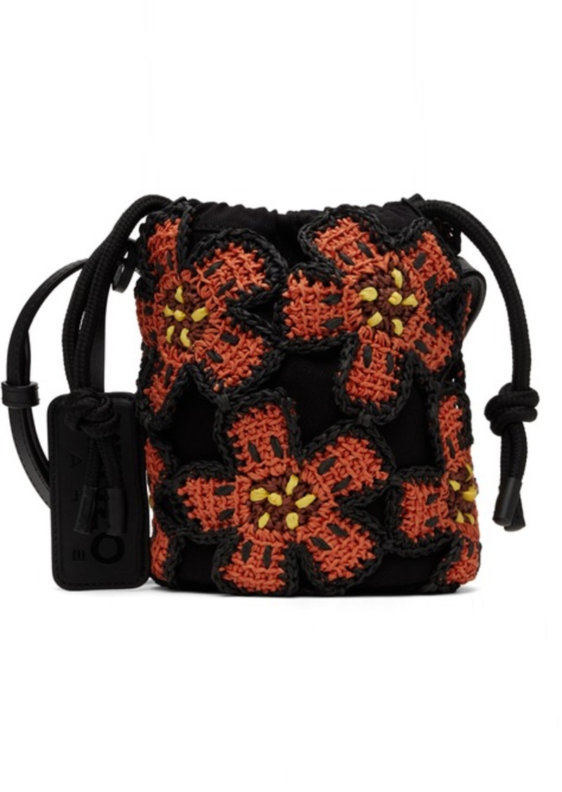 Kenzo Black Kenzo Paris Boke Flower Crochet Bag