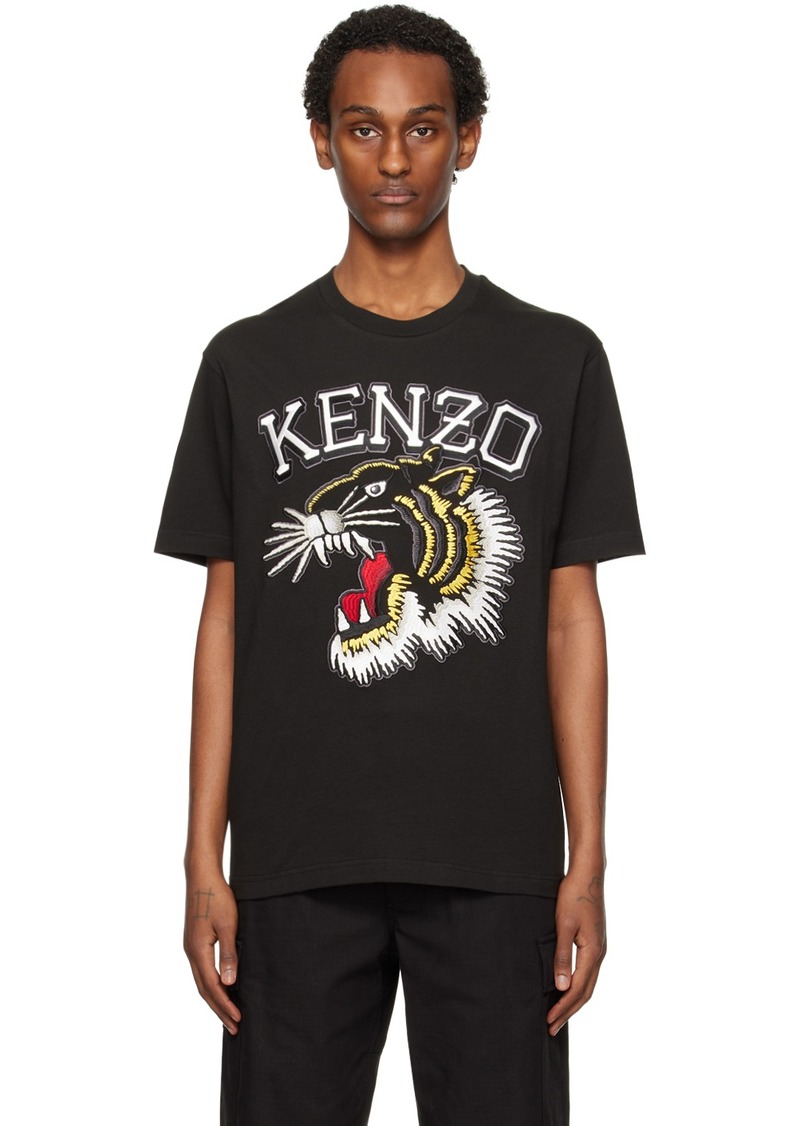 Kenzo Black Kenzo Paris Varsity Tiger T-Shirt