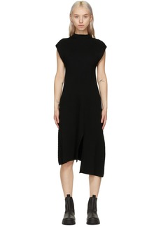 Kenzo Black Wool Asymmetric Jumper Dress