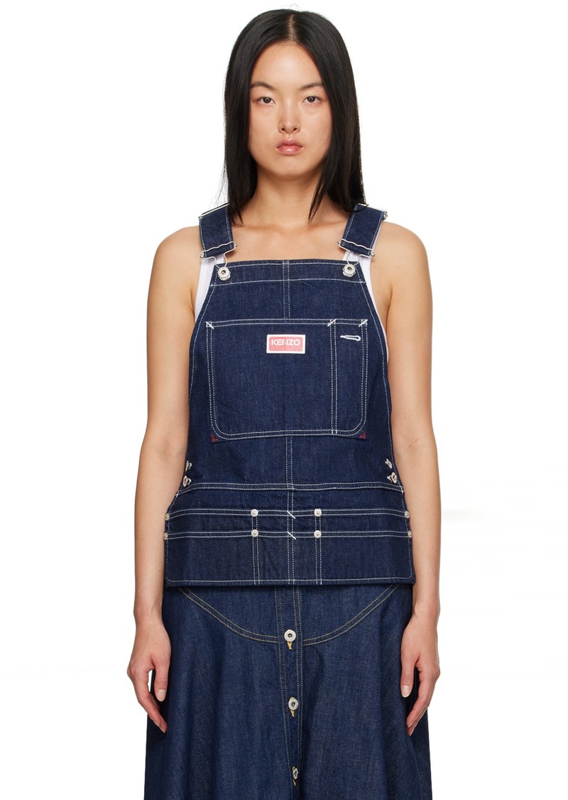 Kenzo Blue Kenzo Paris Dungaree Denim Tank Top