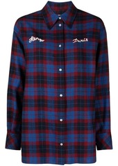 KENZO CHECKED SHIRT WITH PRINT