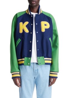 KENZO Colorblock Wool Blend Varsity Jacket