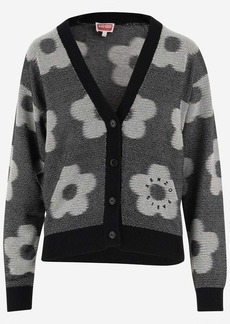 KENZO COTTON CARDIGAN WITH FLORAL PATTERN