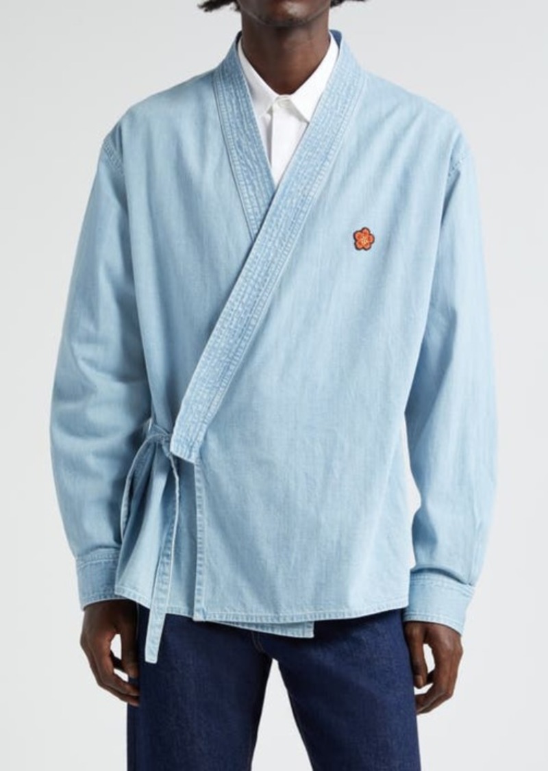 KENZO Cotton Denim Kimono Jacket