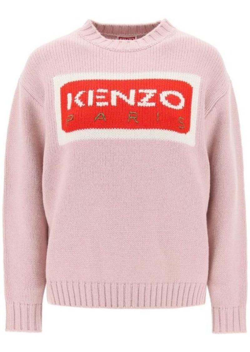 Kenzo crew-neck sweater with logo motif intarsia
