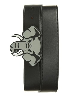 KENZO Elephant Buckle Reversible Leather Belt