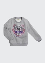 Kenzo Girl's Classic Tiger Logo Cotton Sweatshirt  Size 2-6