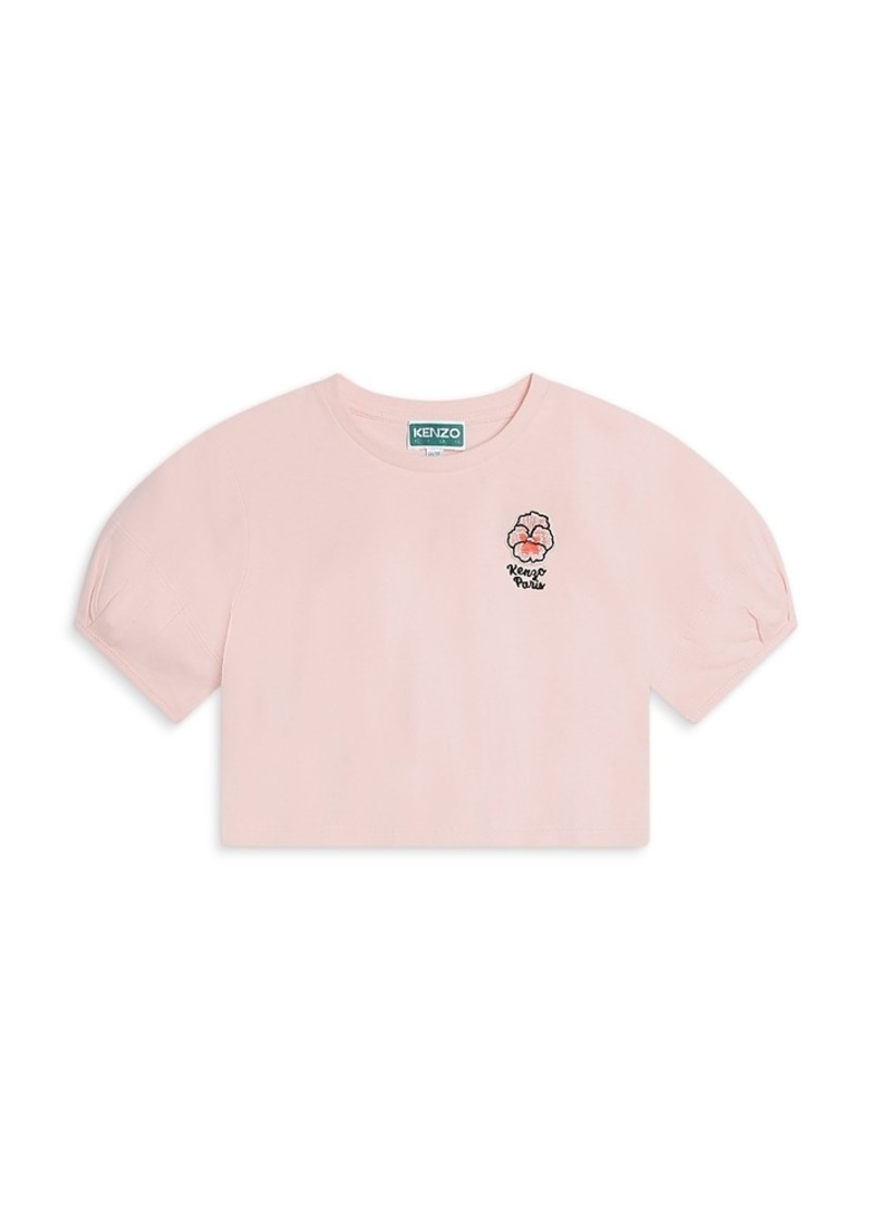 Kenzo Girls' Puff Sleeve Embroidered Tee - Little Kid