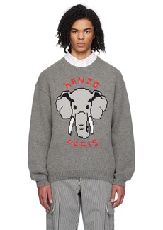 Kenzo Gray Kenzo Paris Elephant Sweater