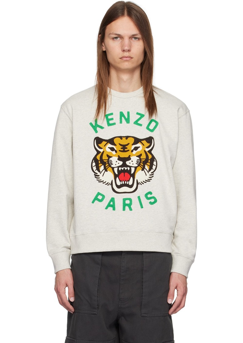 Kenzo Gray Kenzo Paris Lucky Tiger Sweatshirt