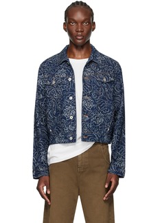 Kenzo Indigo Kenzo Paris Star Tiger Denim Jacket