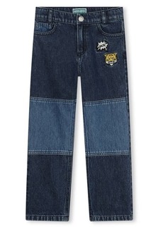 KENZO Kids' Colorblock Straight Leg Jeans