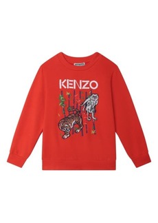 KENZO Kids' Embroidered Crewneck Sweatshirt in Poppy at Nordstrom