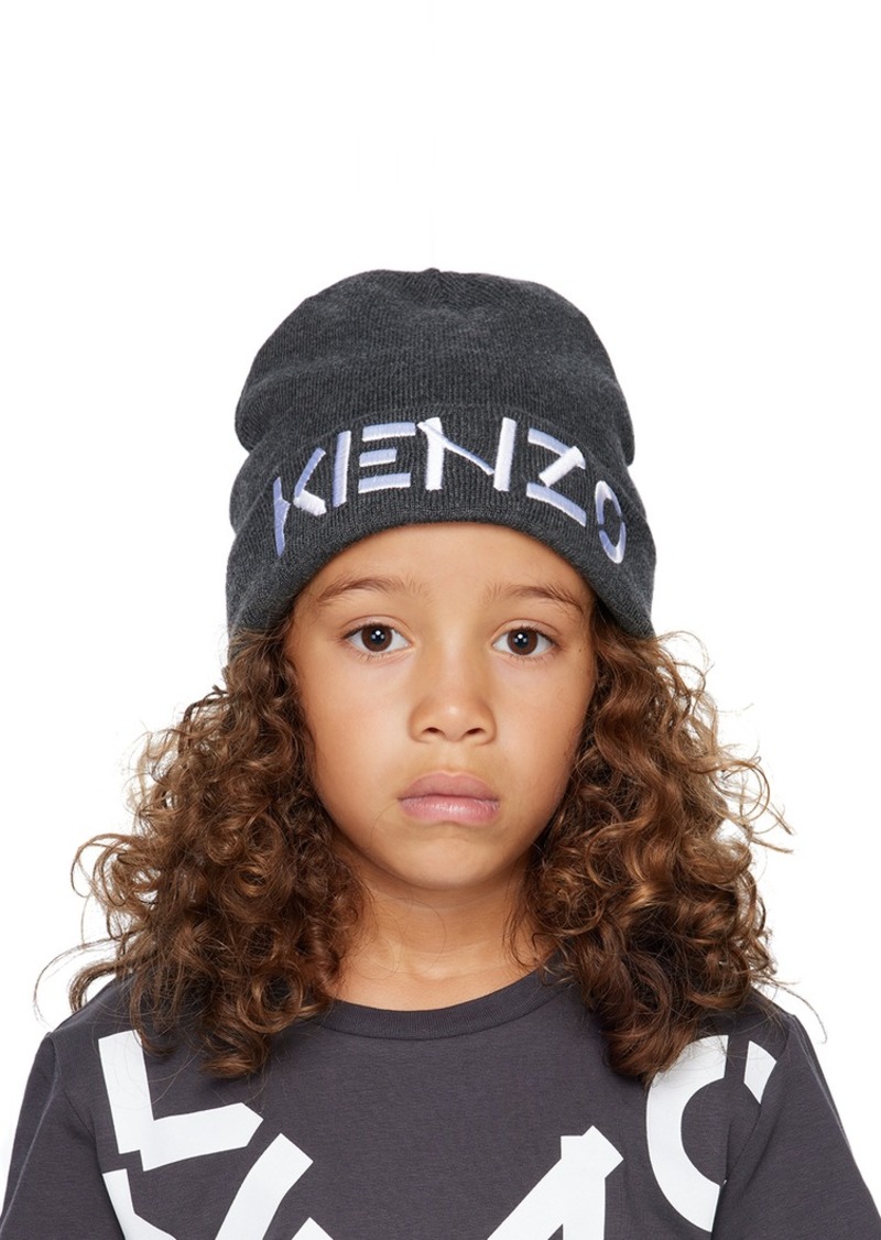 Kenzo Kids Gray Kenzo Paris Pull On Hat