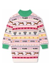KENZO Kids' Jungle Games Mock Neck Sweater Dress