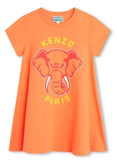 KENZO Kids' Trapeze Cotton Graphic T-Shirt Dress