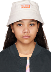 Kenzo Kids White Kenzo Paris Bucket Hat