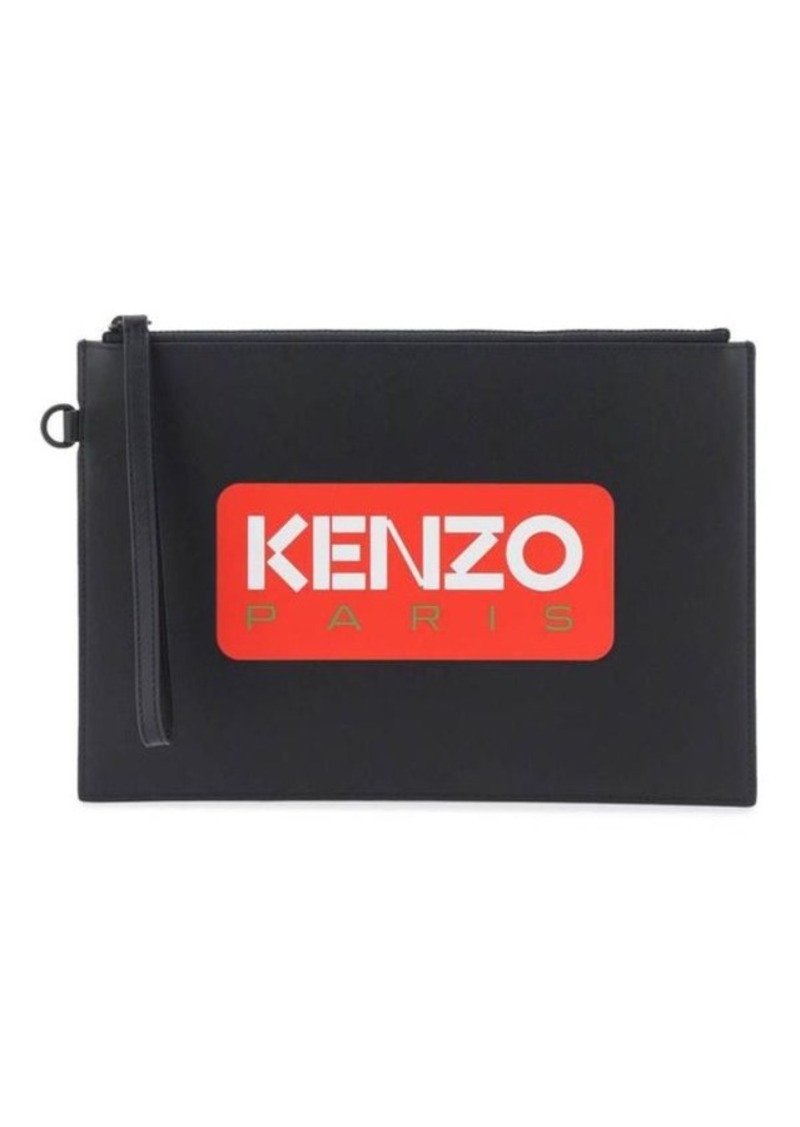 Kenzo large logo leather pouch