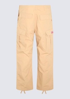 KENZO LIGHT BROWN COTTON CARGO TROUSERS
