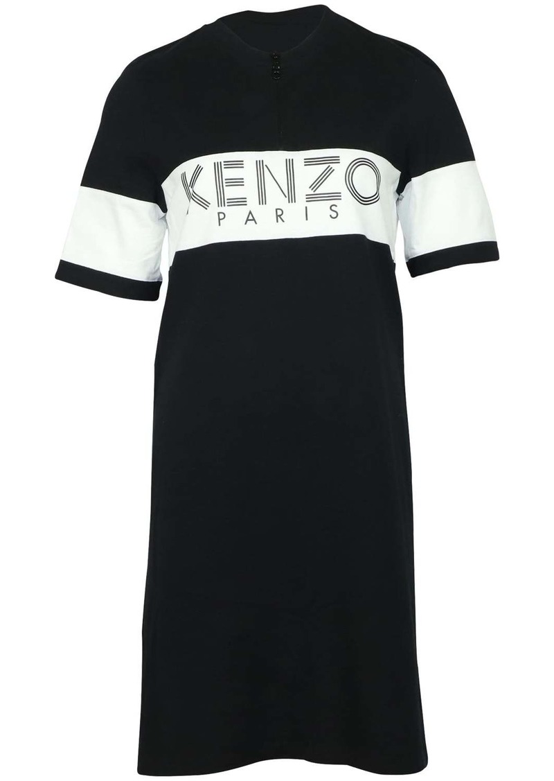 Kenzo Logo T-shirt Dress in Black Cotton