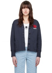 Kenzo Navy Drawn Varsity Cardigan