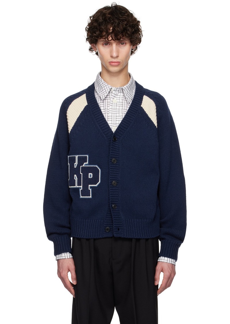 Kenzo Navy Kenzo Paris Logo Patch Cardigan