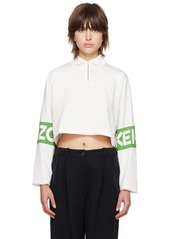 Kenzo Off-White Kenzo Paris Cropped Long Sleeve T-Shirt