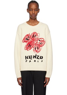 Kenzo Off-White Kenzo Paris Drawn Varsity Sweater