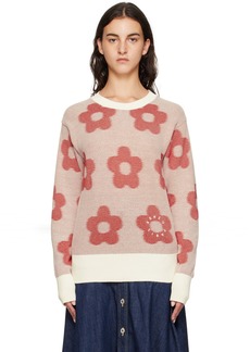 Kenzo Red & White Kenzo Paris Flower Spot Sweater