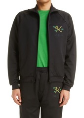 KENZO Tiger Tail Embroidered Track Jacket in Black at Nordstrom