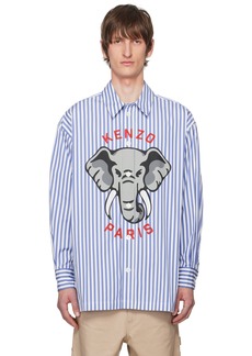 Kenzo White & Blue Kenzo Paris Elephant Shirt