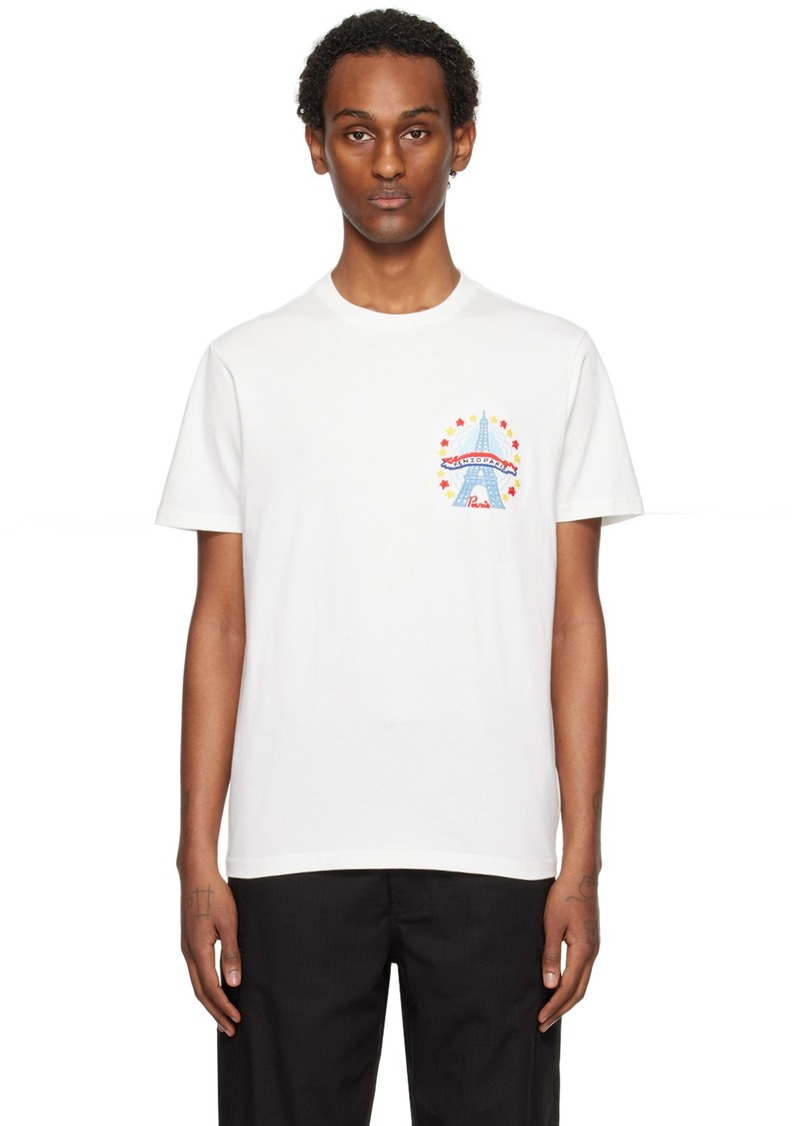 Kenzo White Kenzo Paris Drawn Varsity T-Shirt