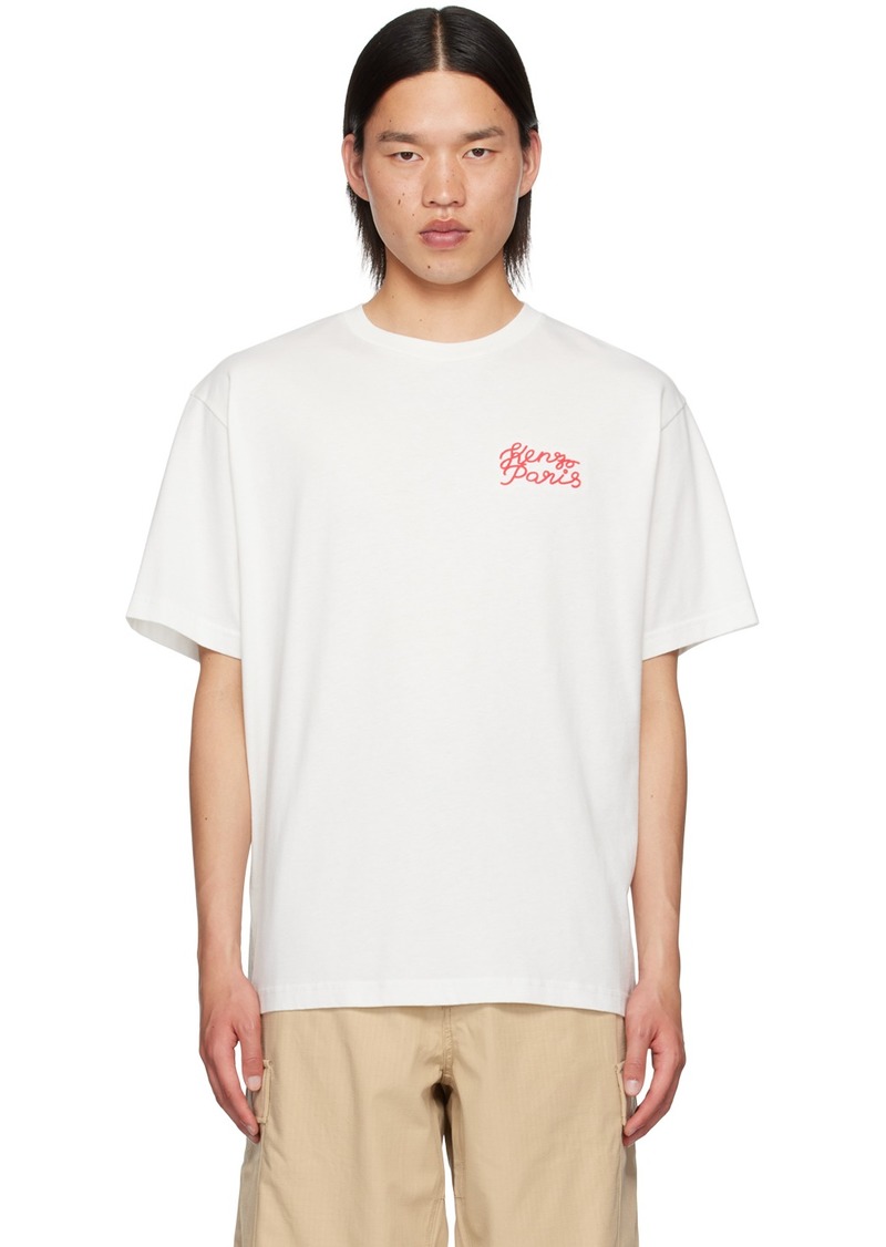 Kenzo White Kenzo Paris Embroidered T-Shirt