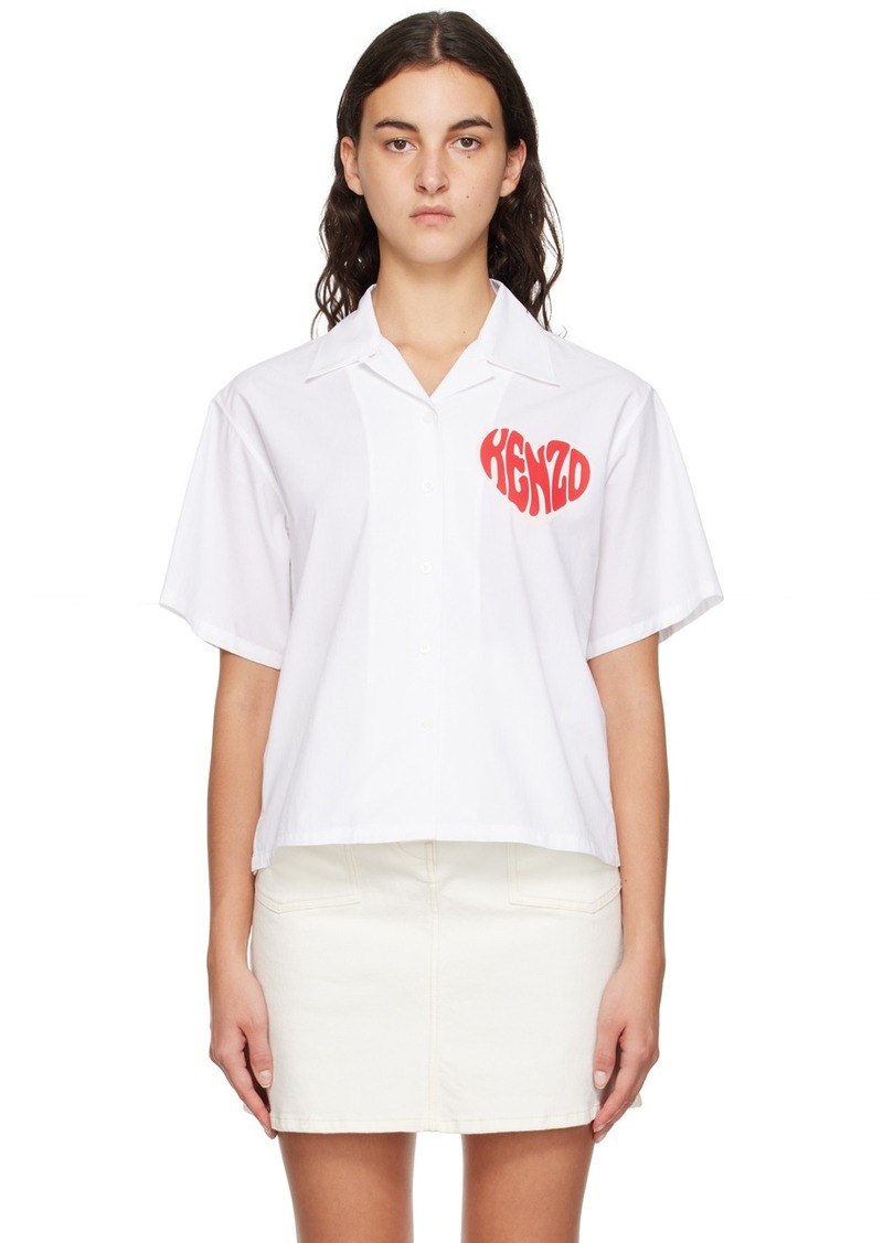 Kenzo White Kenzo Paris Kenzo Heart Shirt