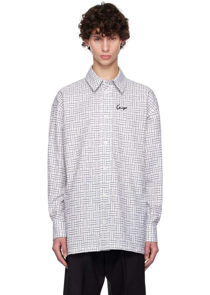 Kenzo White Kenzo Paris 'Kenzo Weave' Shirt