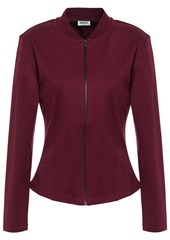 Kenzo Woman Fluted Printed Stretch-cotton Jersey Track Jacket Burgundy