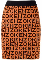 Kenzo knitted all-over logo skirt