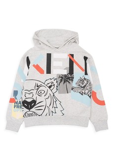 Kenzo Little Boy's & Boy's Collage Logo Print Hooded Sweatshirt