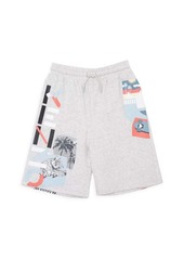 Kenzo Little Boy's & Boy's Collage Print Fleece Shorts
