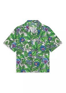 Kenzo Little Boy's & Boy's Floral Cotton Short-Sleeve Shirt