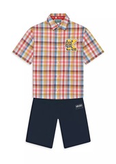 Kenzo Little Boy's & Boy's Plaid Short-Sleeve Shirt